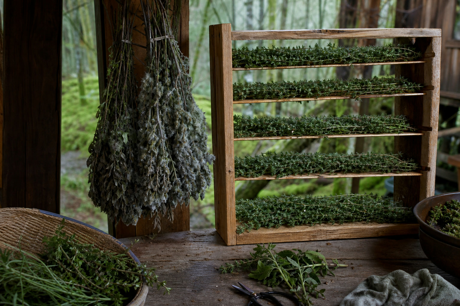 Air-Drying vs. a Dehydrator: Preserving Wild Herbs for Winter — mold contrast