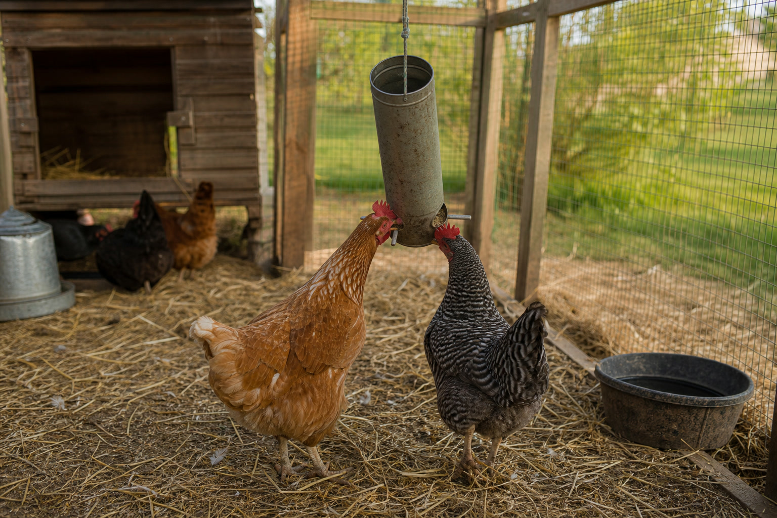 The No-Waste Chicken Feeders I've Actually Used — hanging feeder