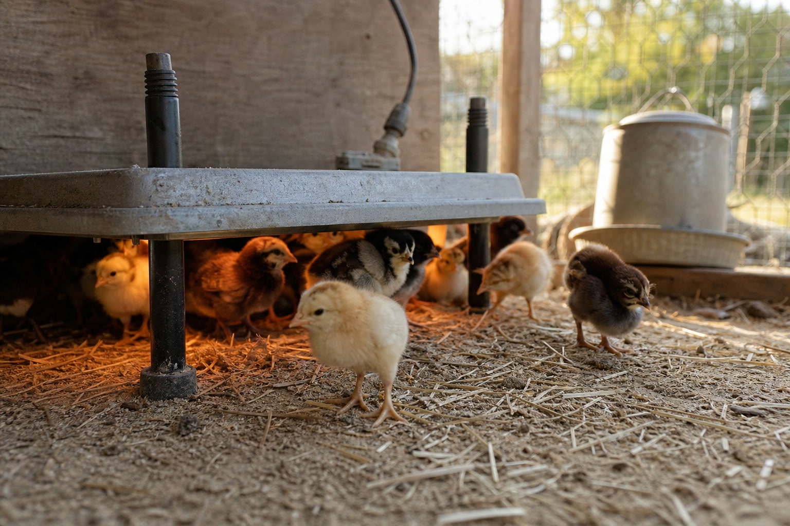 Setting Up Your First Chick Brooder: My Day-One Checklist — chicks heat plate