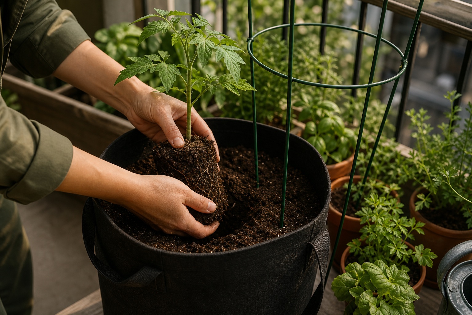 How to Grow Tomatoes in Containers on a Small Balcony — plant seedling