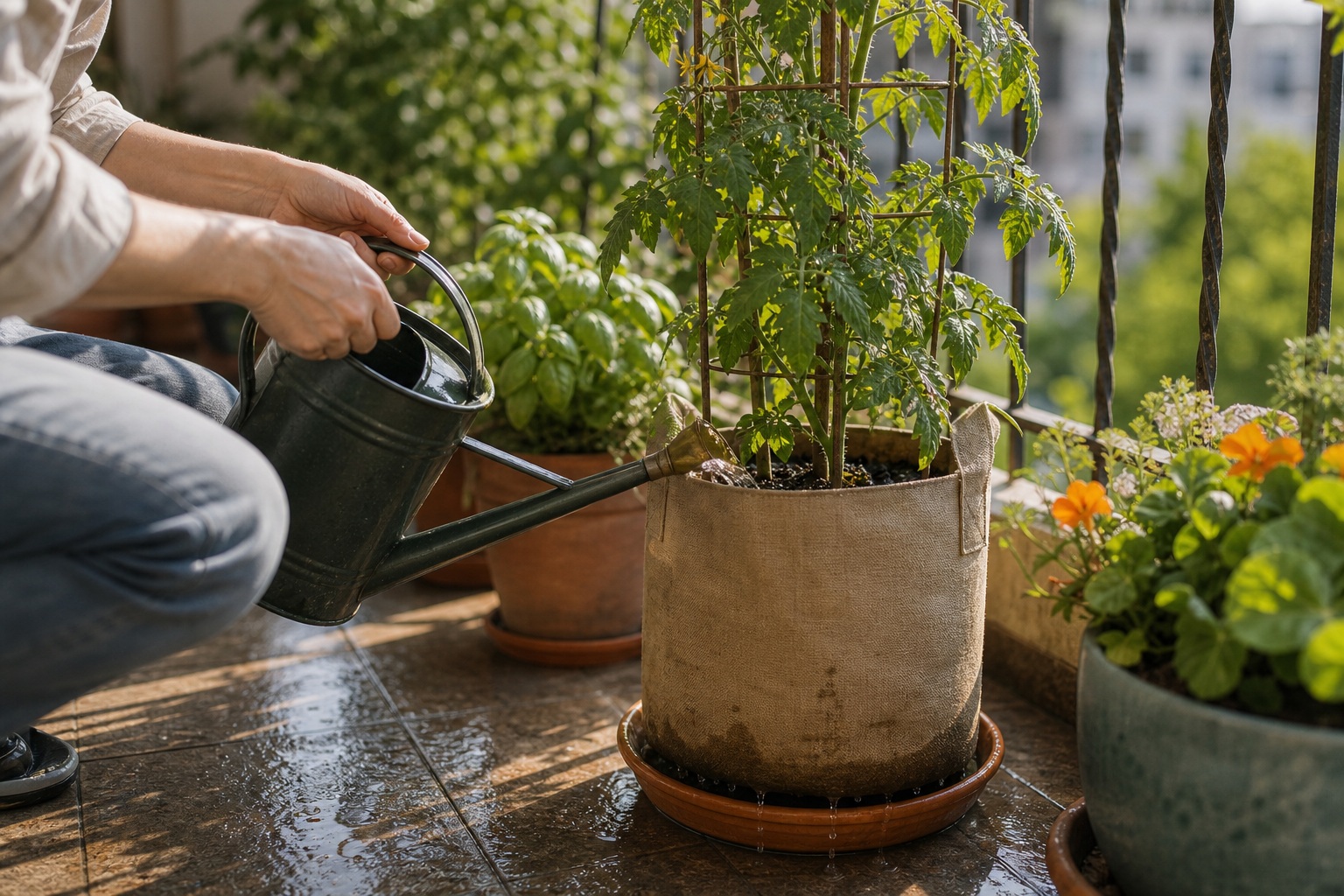 How to Grow Tomatoes in Containers on a Small Balcony — deep water
