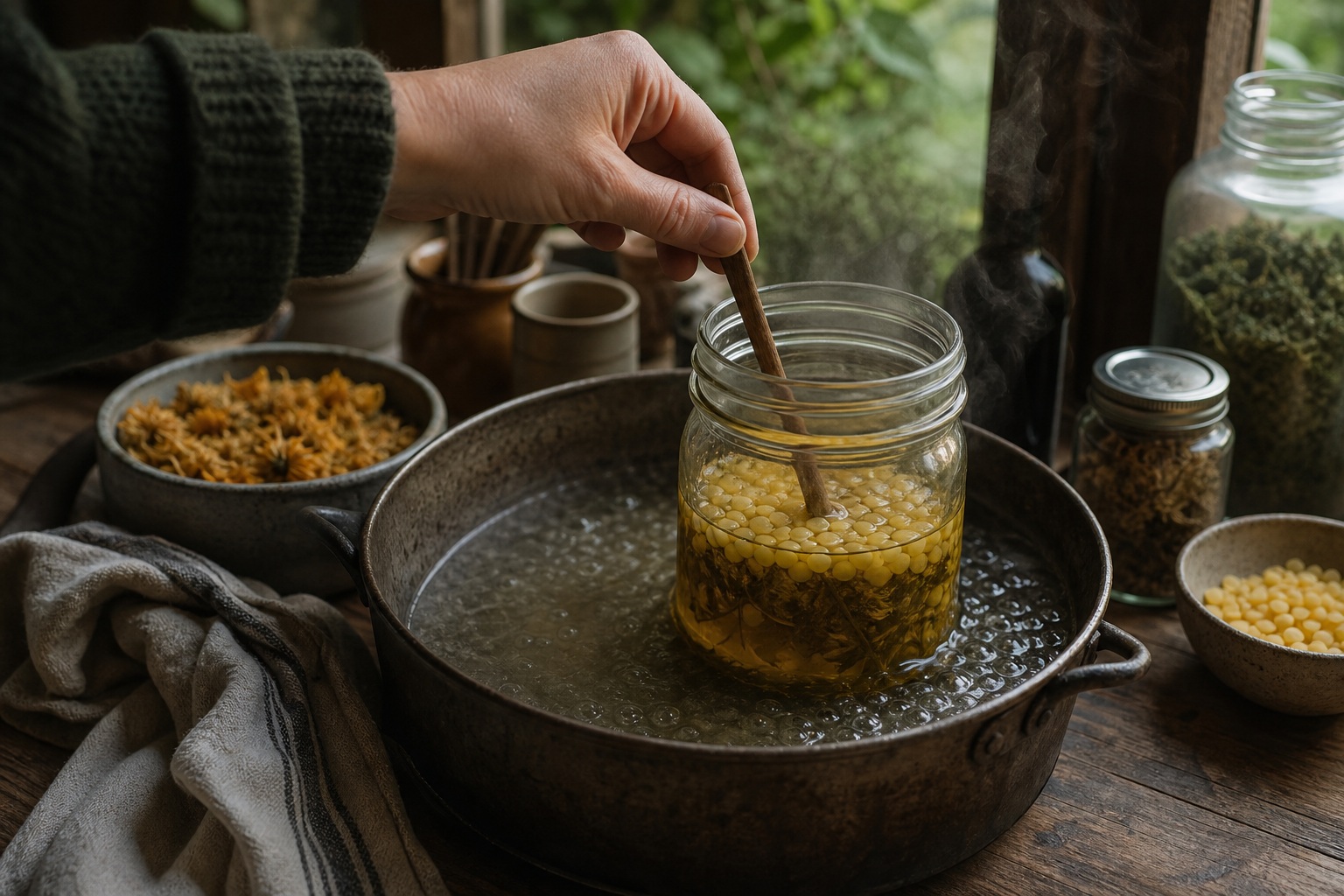 How to Make Herbal Lip Balm: A Simple Beginner Recipe — melt beeswax