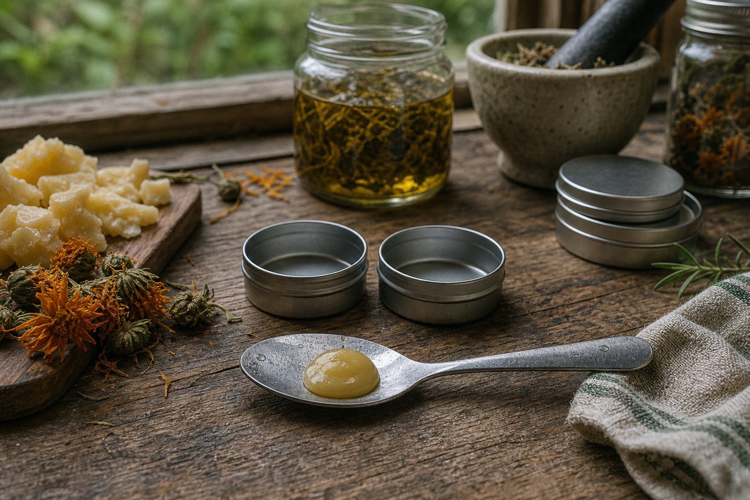 How to Make Herbal Lip Balm: A Simple Beginner Recipe — cold spoon test