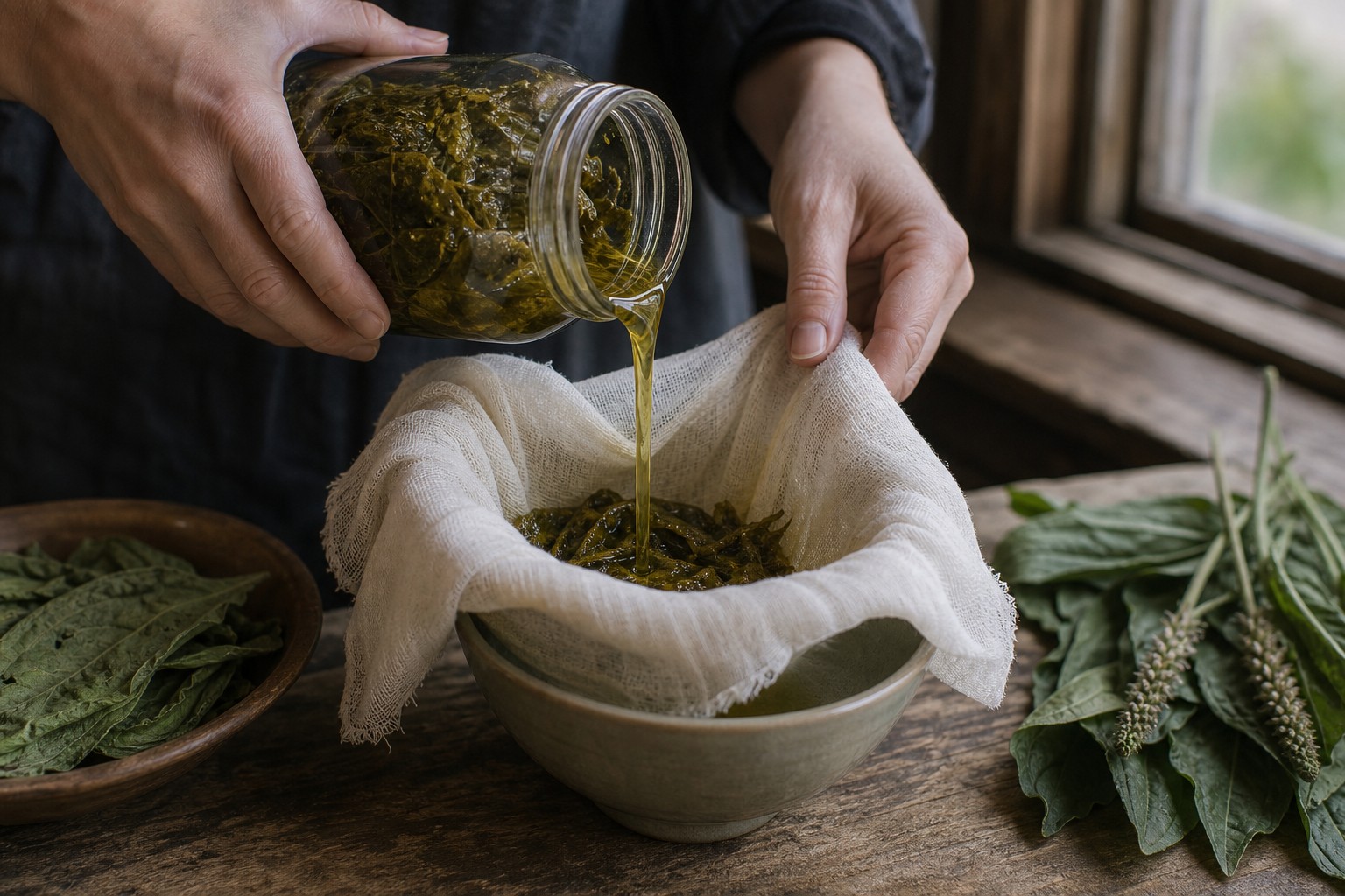 How to Make Your First Herbal Salve, Step by Step — strain