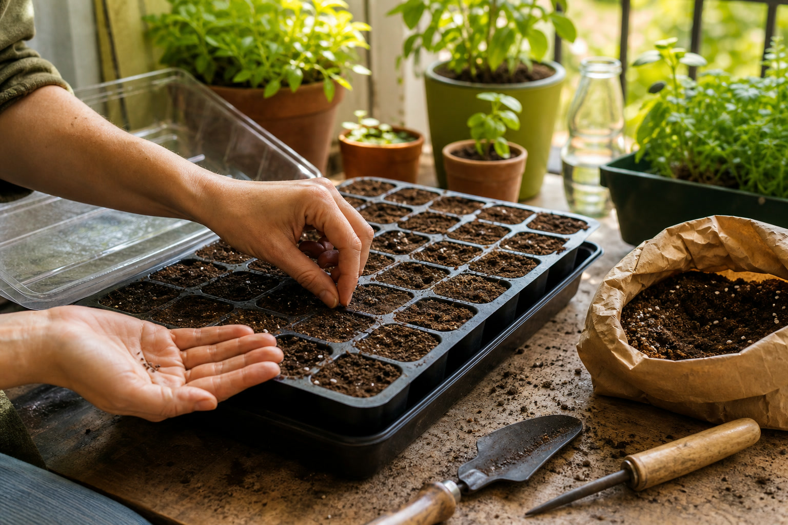 How to Start Seeds Indoors on a Windowsill (Small-Space Setup) — sow cells