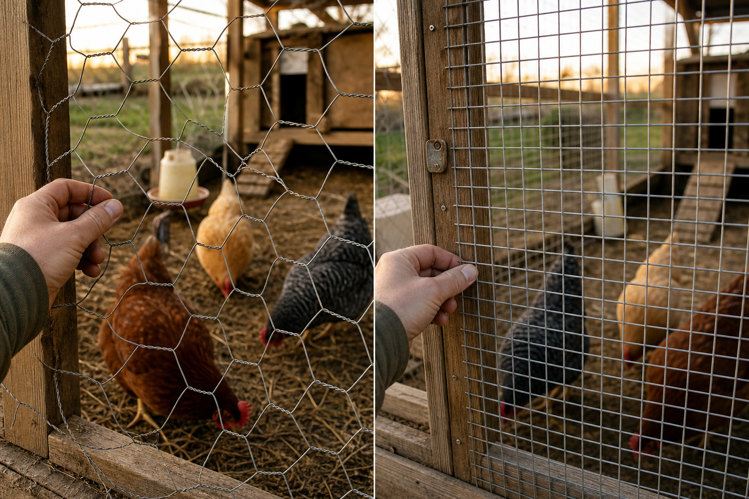 Predator-Proofing the Run: Why Chicken Wire Almost Cost Me My Flock — wire contrast
