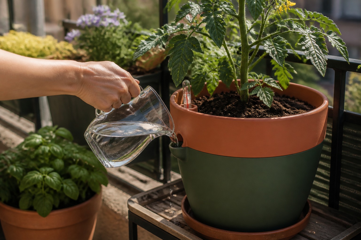 The Best Self-Watering Planters for Small Spaces — fill spout