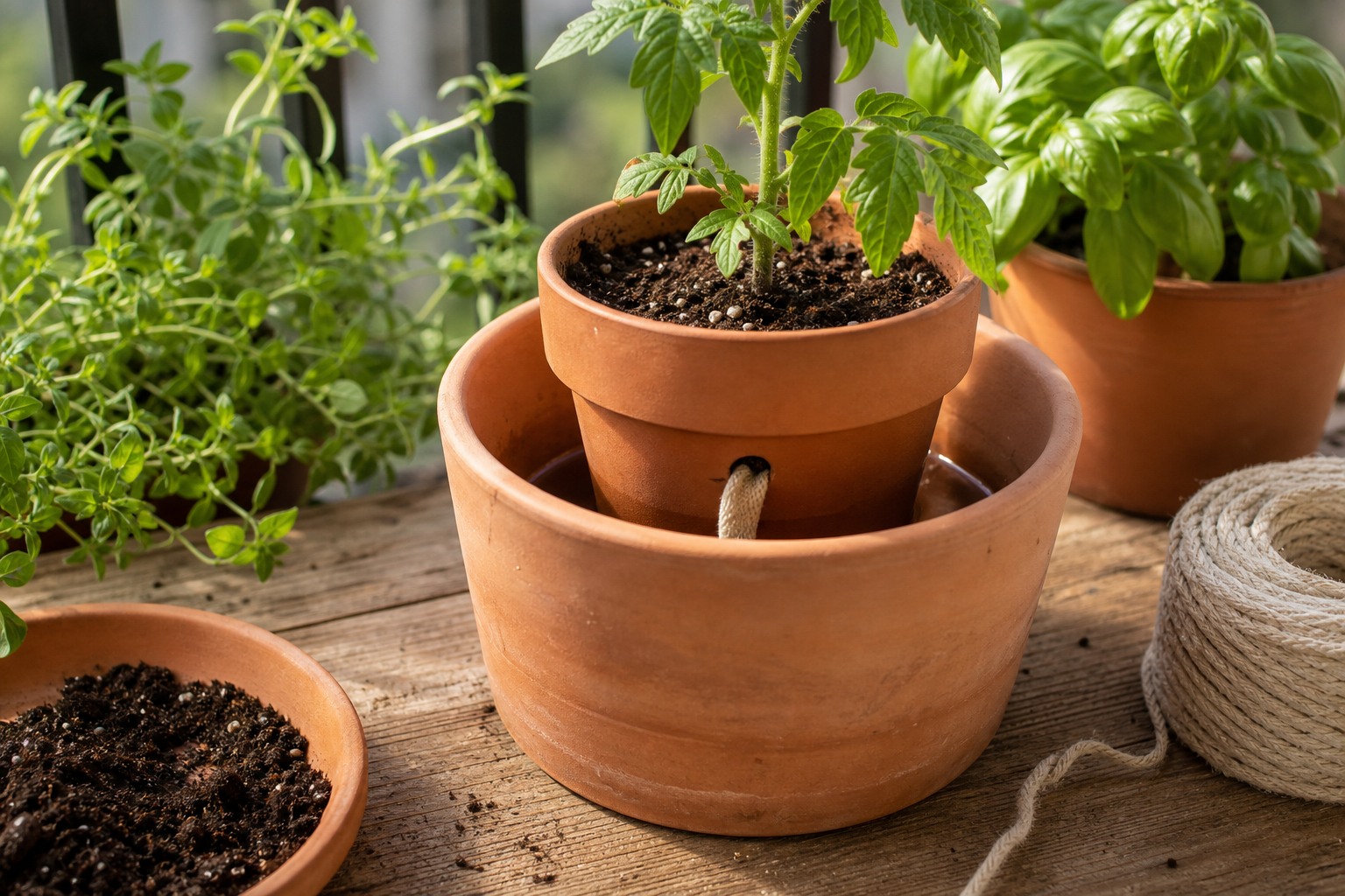 The Best Self-Watering Planters for Small Spaces — nested pot