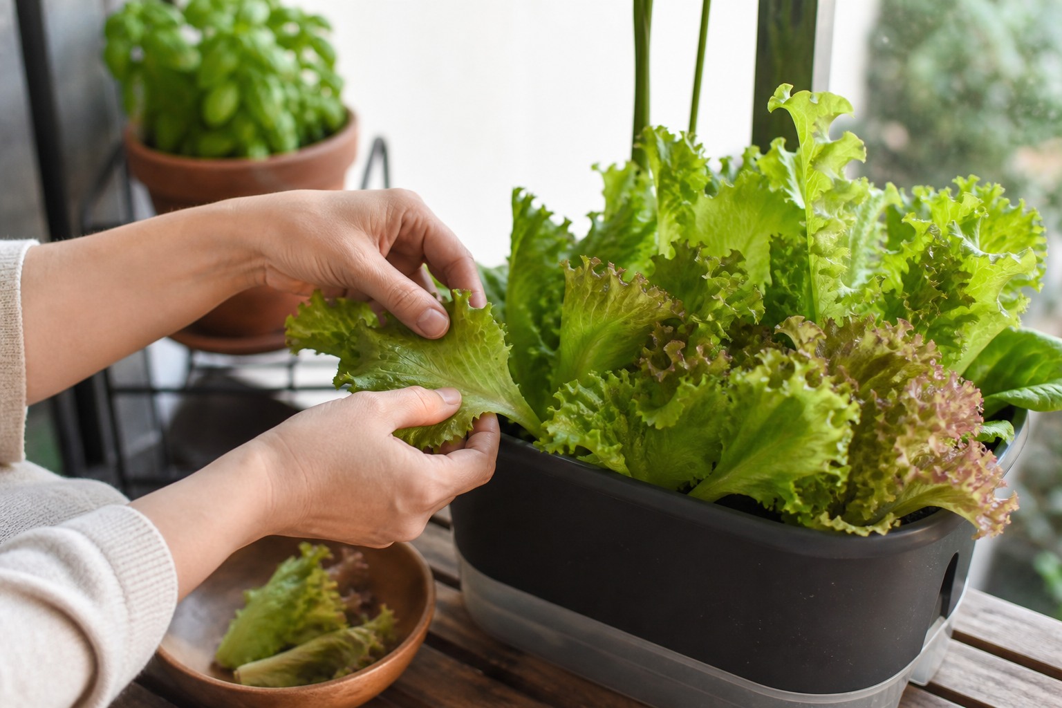 The Best Vegetables to Grow on a Shady Balcony — harvest lettuce