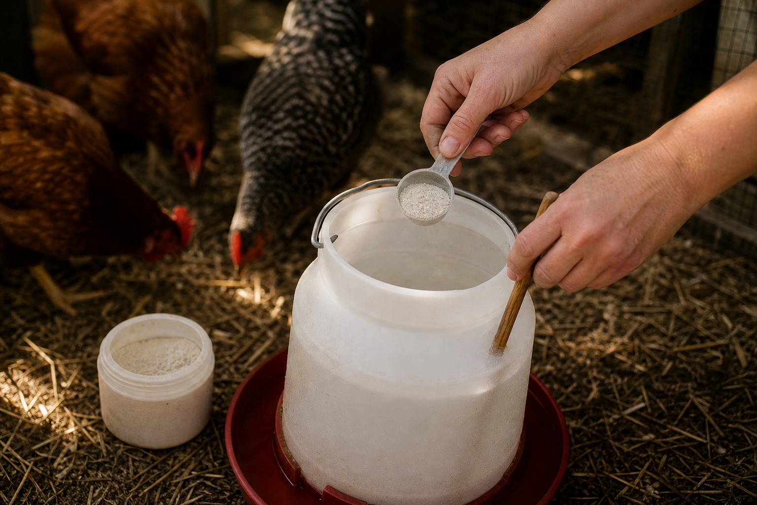 A Backyard Chicken First-Aid Kit: The OTC Essentials — mix electrolytes