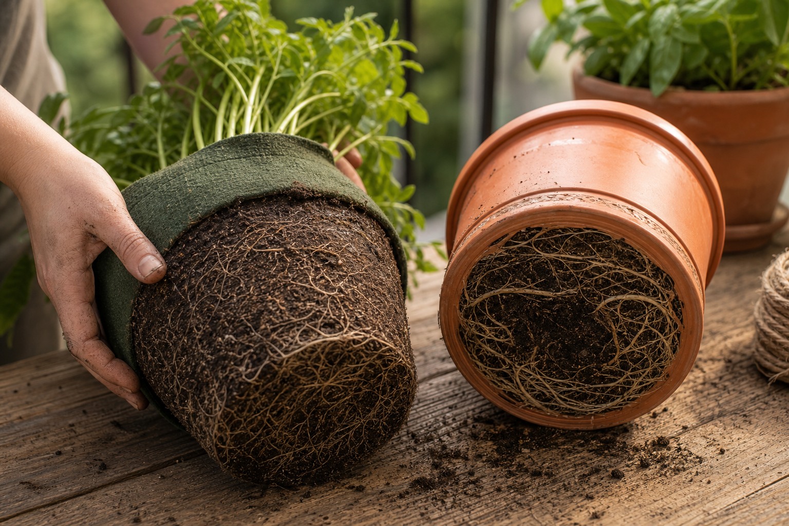 Fabric Grow Bags vs. Plastic Pots: Which Should You Use? — root contrast