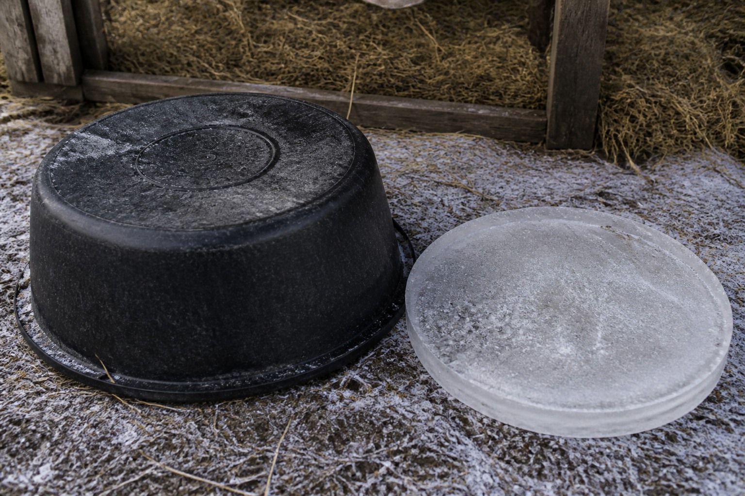 How to Keep Chicken Water From Freezing in Winter — rubber tub ice