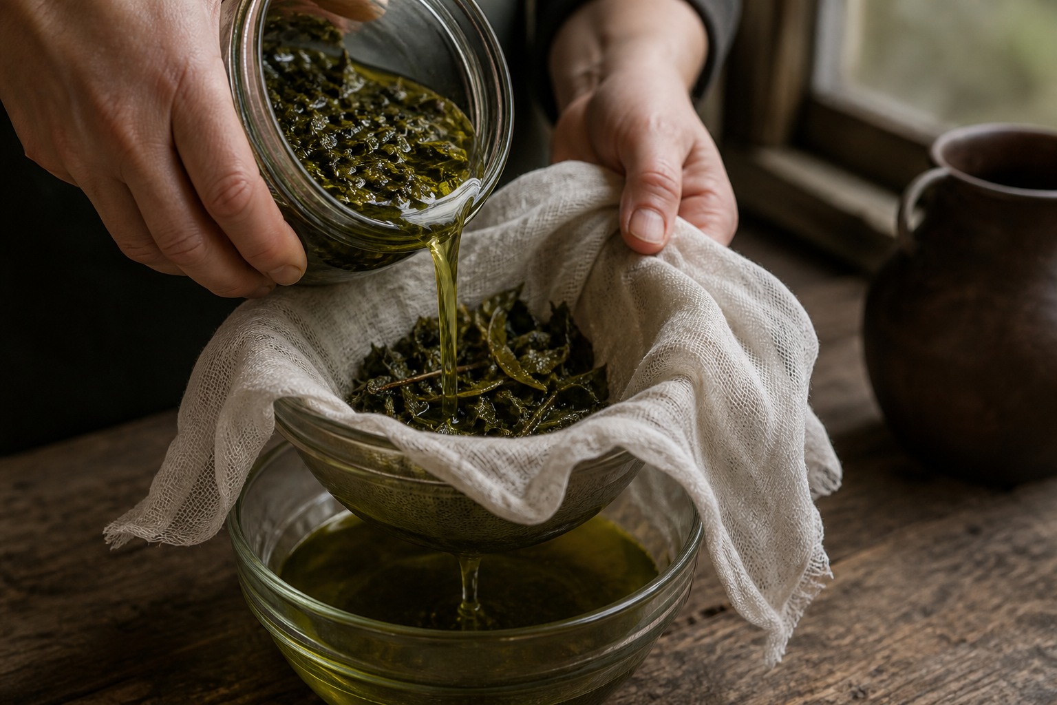 How to Make an Herbal Infused Oil (Two Simple Ways) — strain