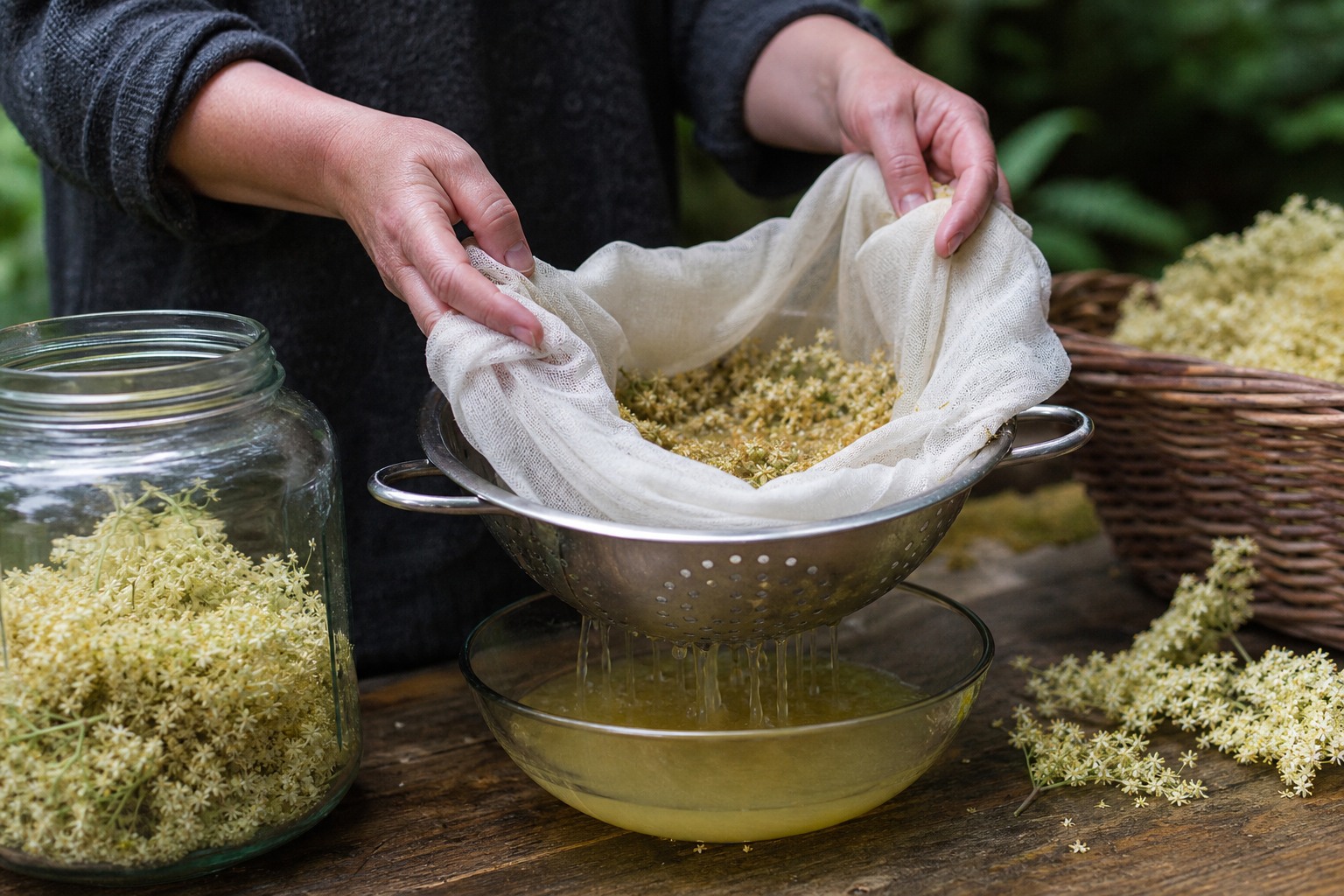 How to Make Elderflower Cordial from Foraged Blossoms — strain