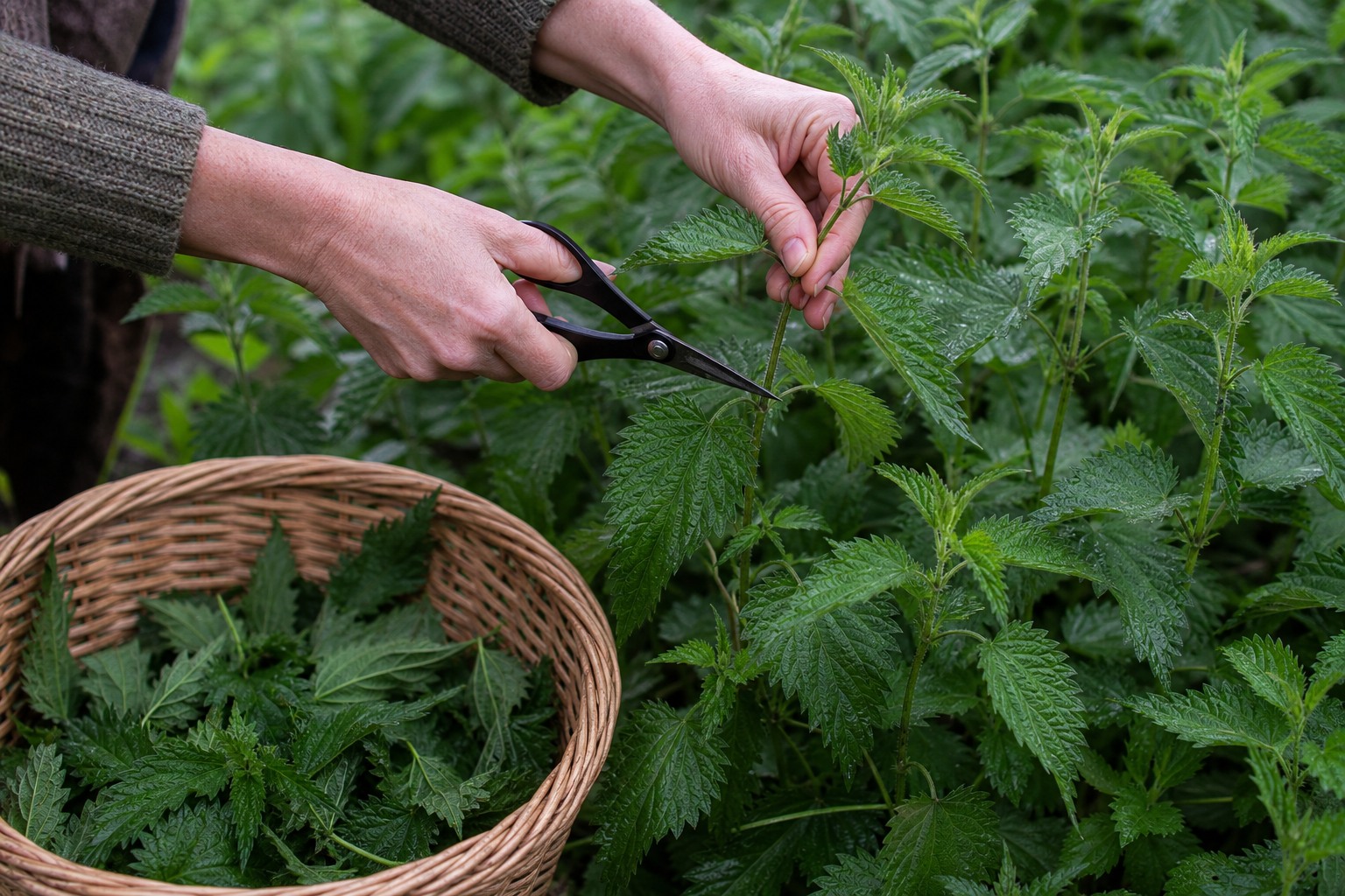 How to Make Herbal Tea from Foraged Plants, Step by Step — cut nettle
