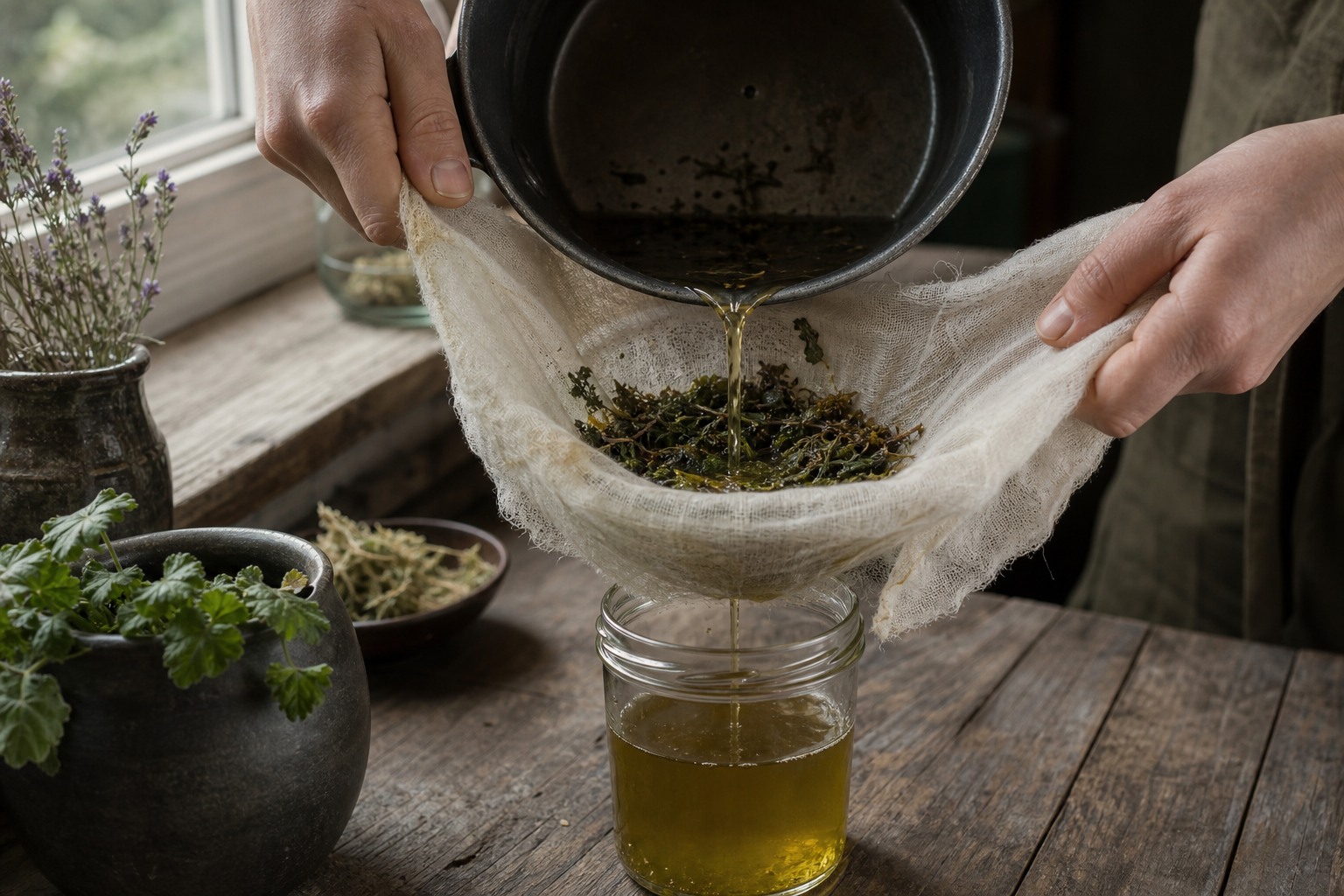 How to Make Herbal Tea from Foraged Plants, Step by Step — strain