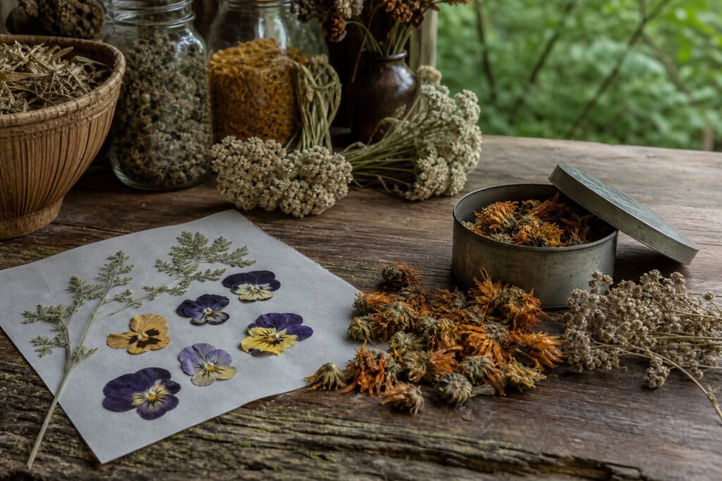 How to Press and Dry Foraged Flowers for the Apothecary
