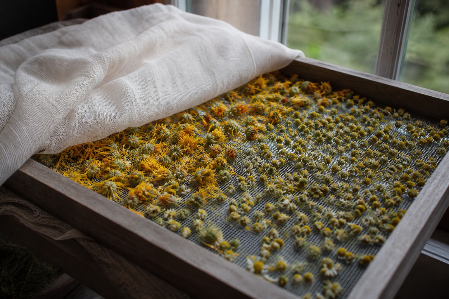 How to Press and Dry Foraged Flowers for the Apothecary — drying screen