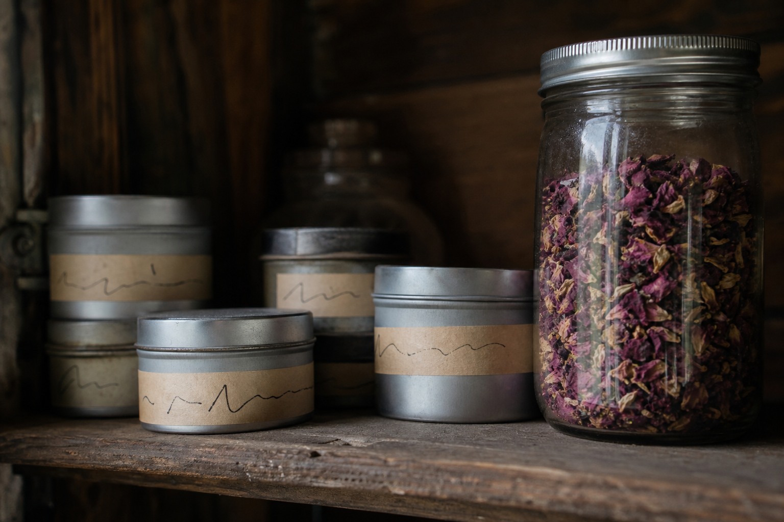 How to Press and Dry Foraged Flowers for the Apothecary — stored tins