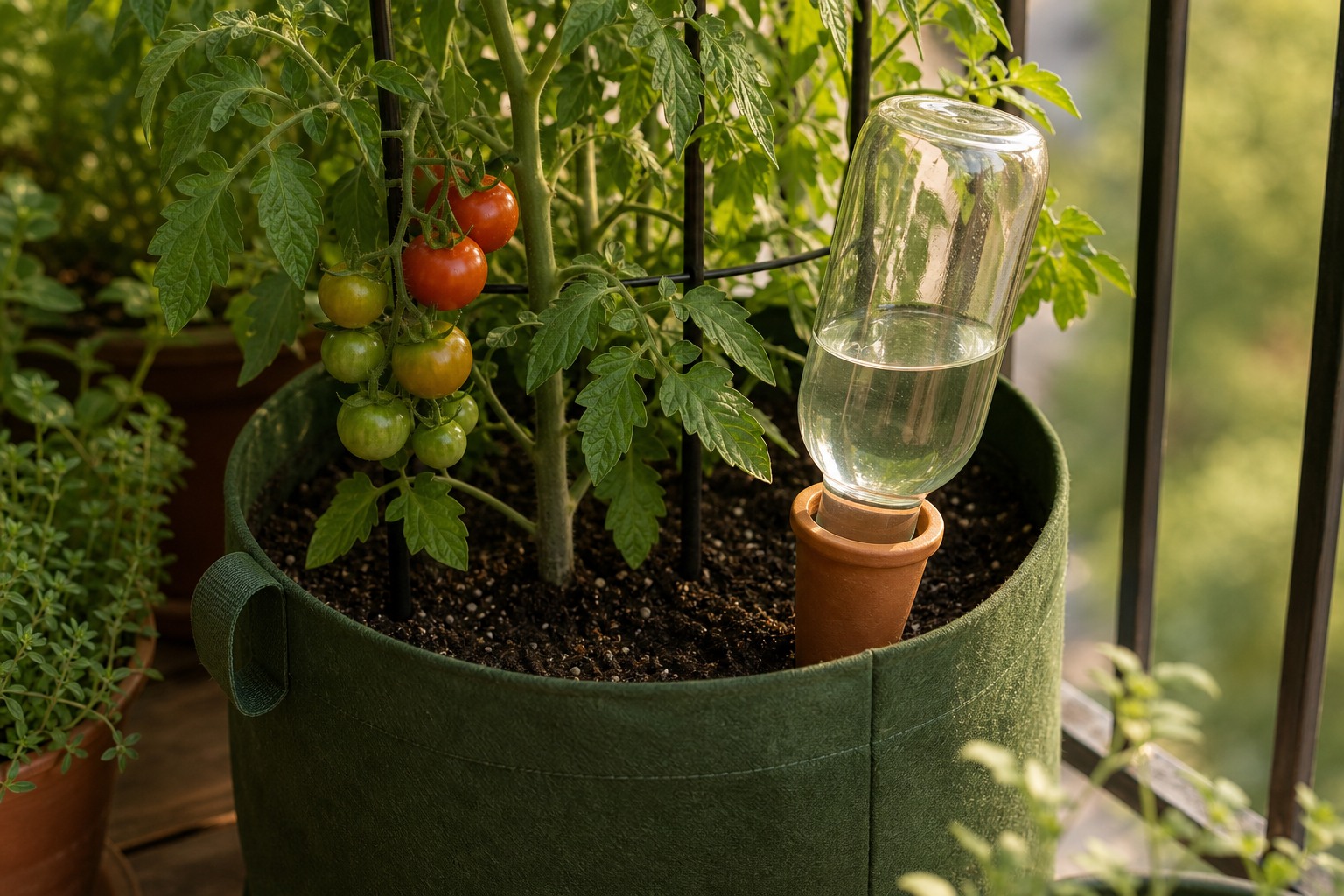 How to Set Up a Vacation Watering System for Your Pots — terracotta spike