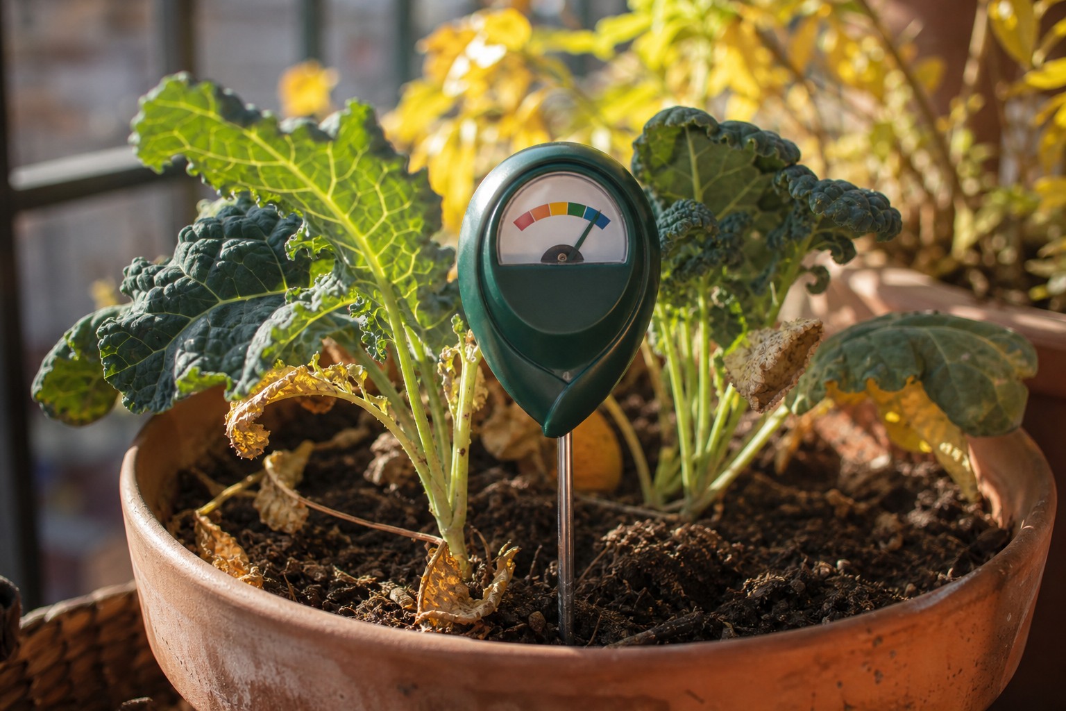 How to Start a Fall Container Garden on Your Balcony — moisture meter