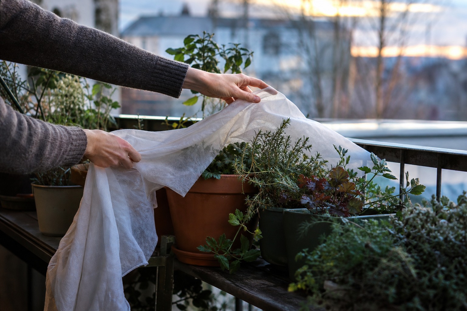 How to Start a Fall Container Garden on Your Balcony — frost cloth