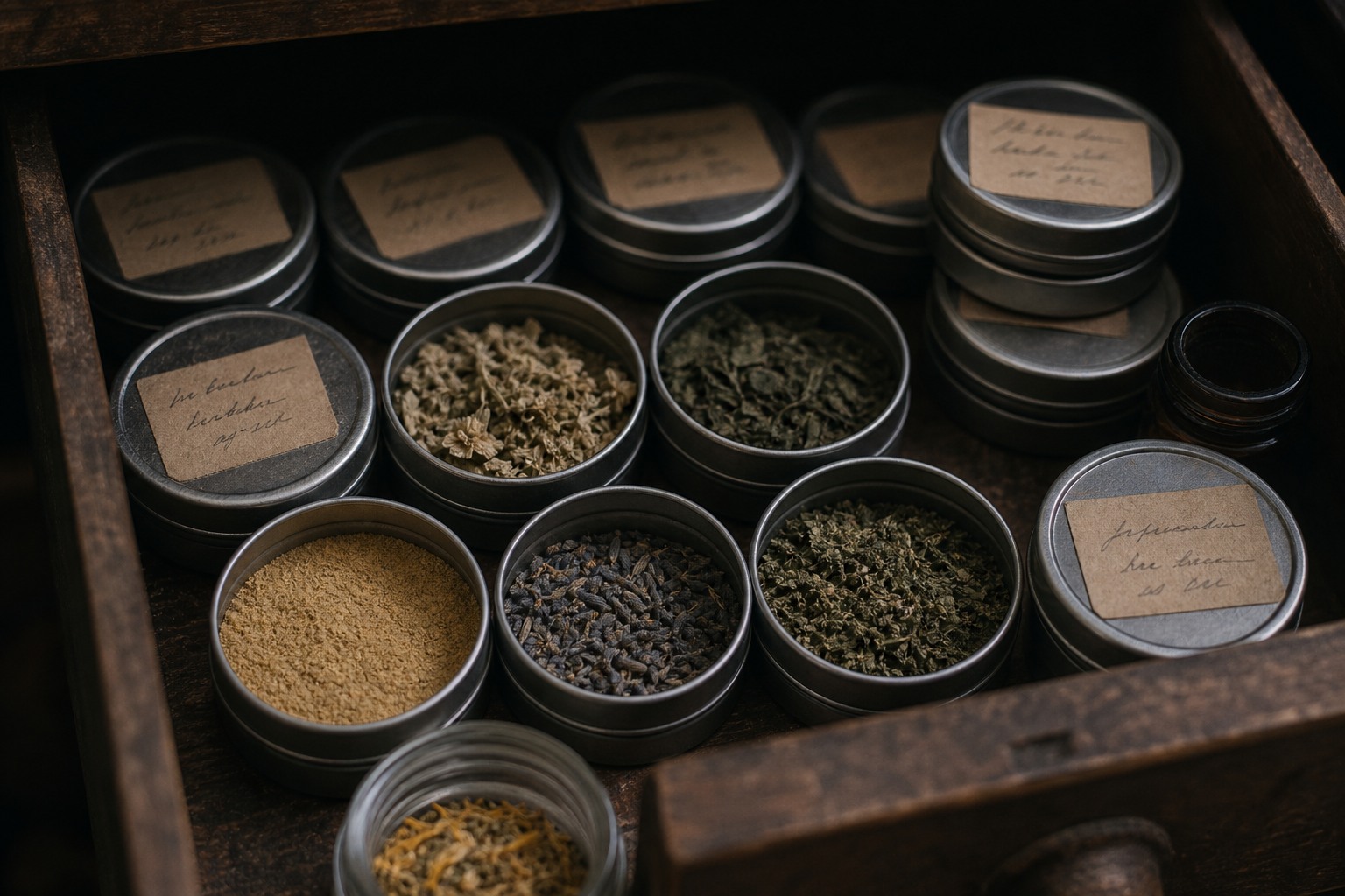 How to Store Dried Herbs So They Keep Their Strength — metal tins