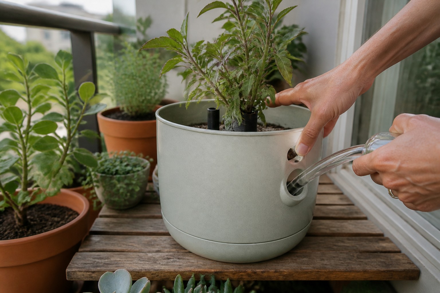 The Best Containers for Growing Vegetables in Small Spaces — self watering fill