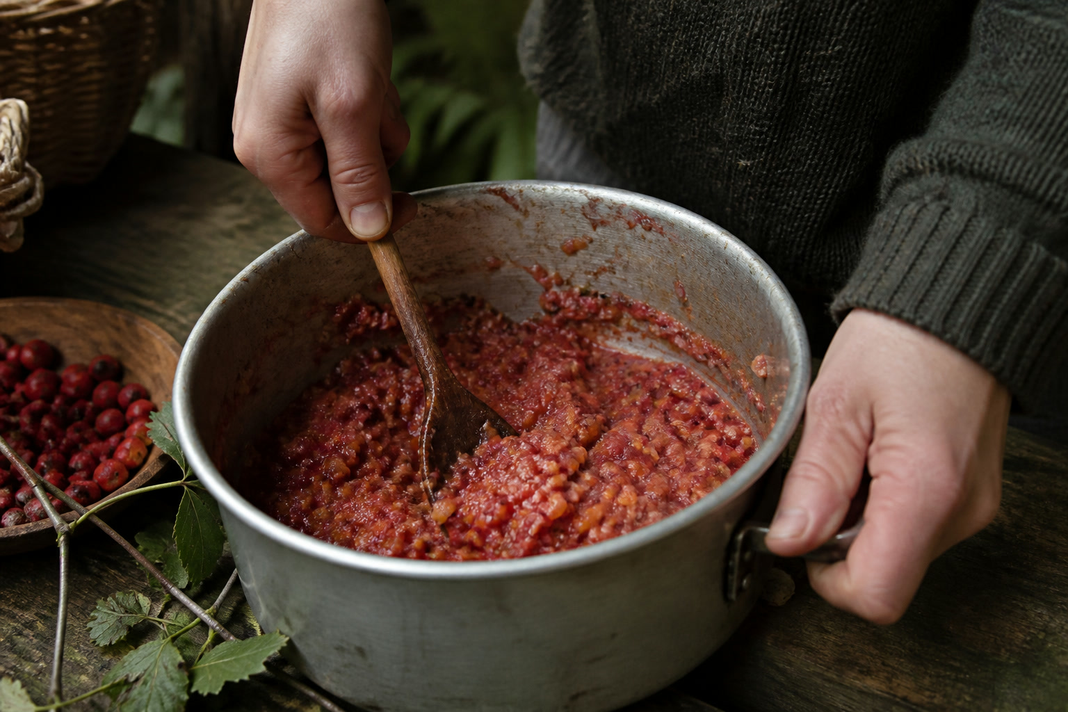 How to Forage Hawthorn Berries and Make Haw Syrup - mash