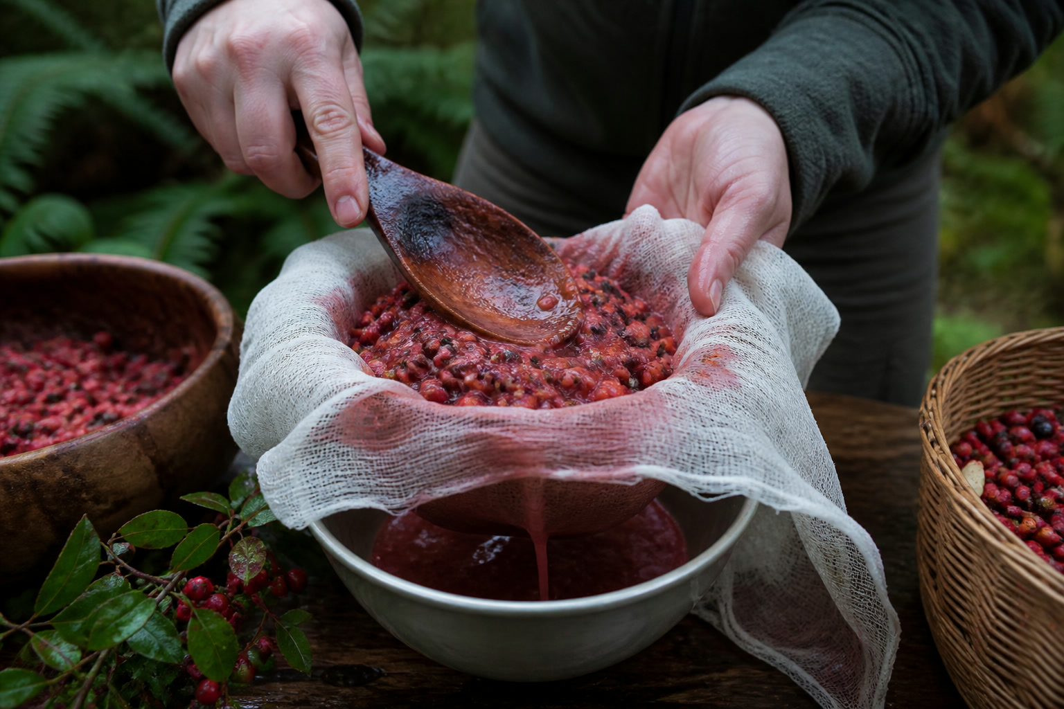 How to Forage Hawthorn Berries and Make Haw Syrup - strain