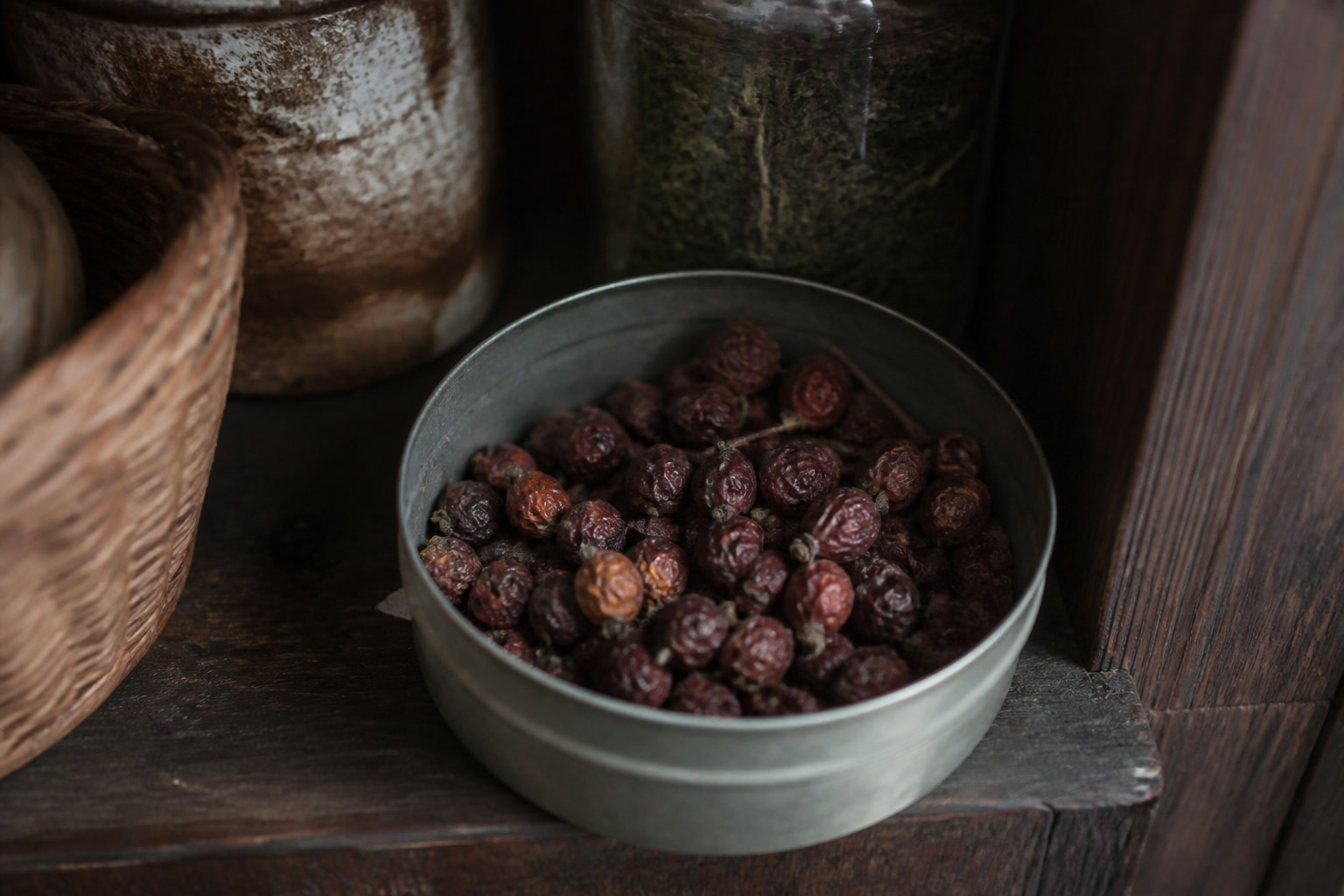 How to Forage Rose Hips (and Turn Them Into Syrup) — dried tin
