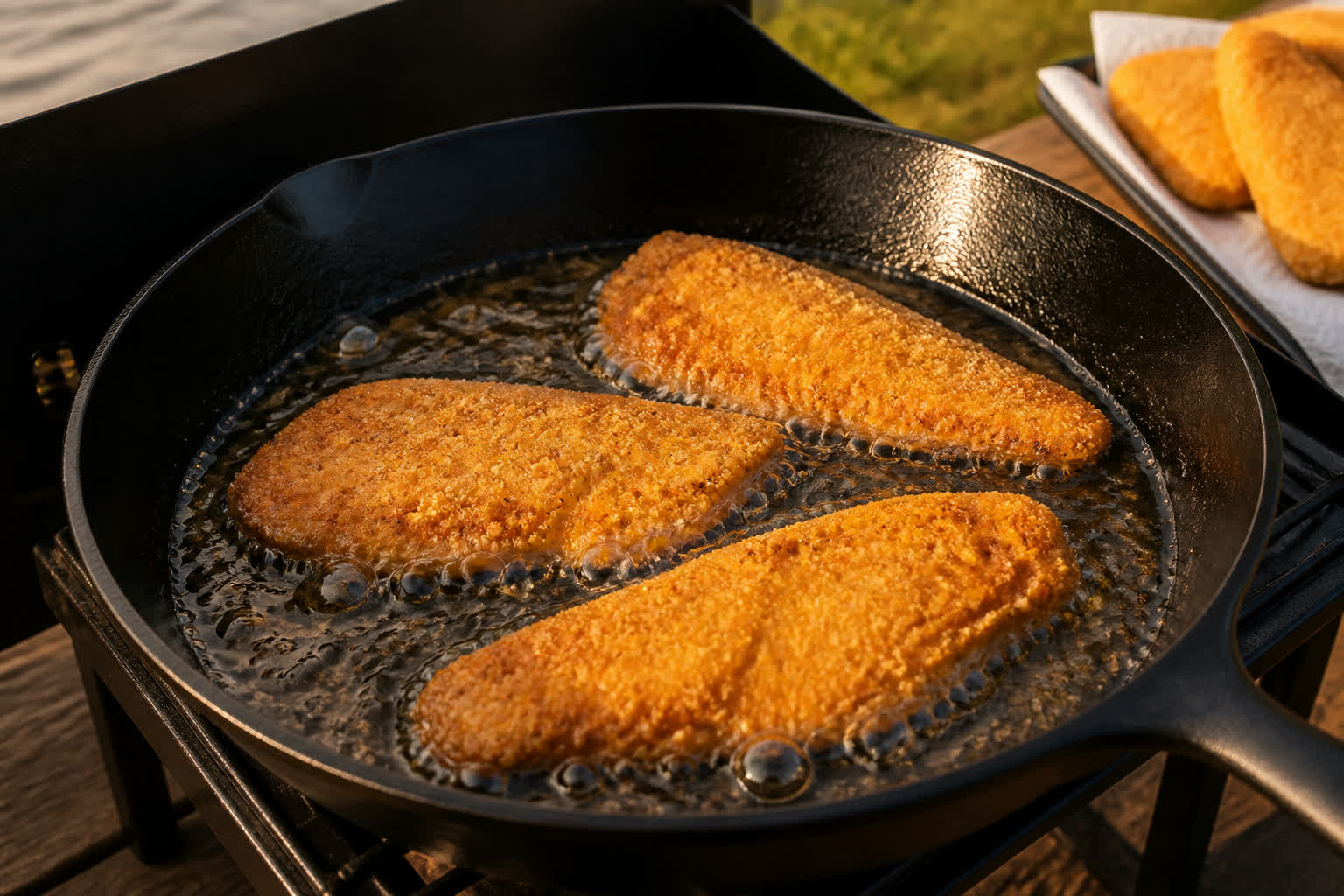 How to Fry Fresh-Caught Fish the Southern Fish-Fry Way — cast iron oil