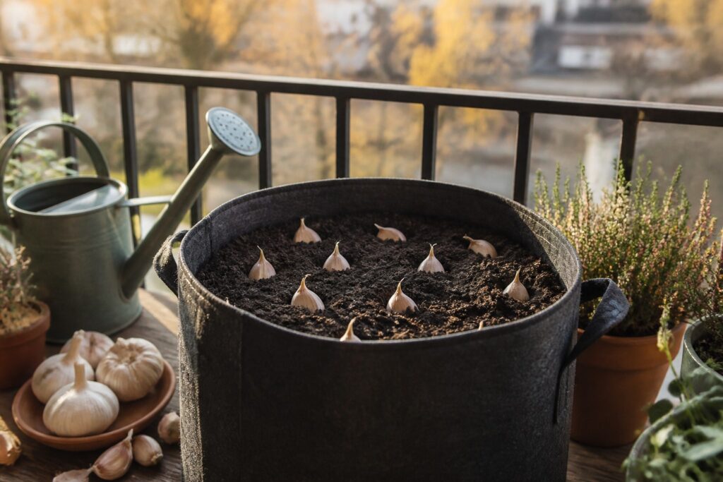 How to Grow Garlic in Containers on a Balcony