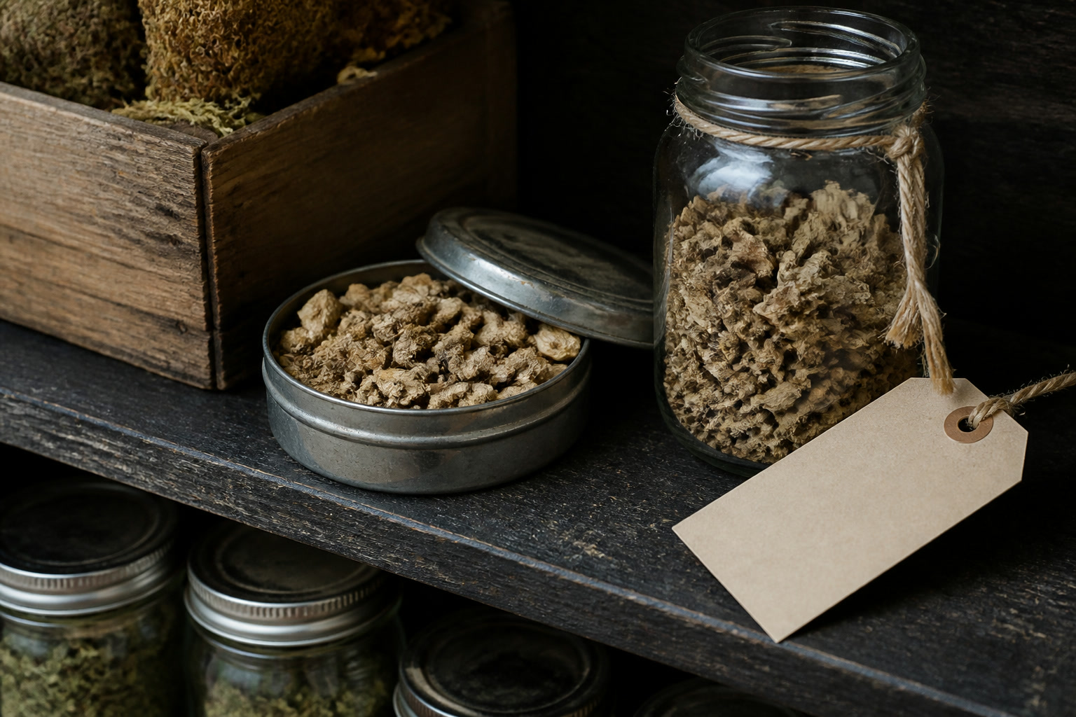 How to Harvest Medicinal Roots in Fall the Right Way — stored tins