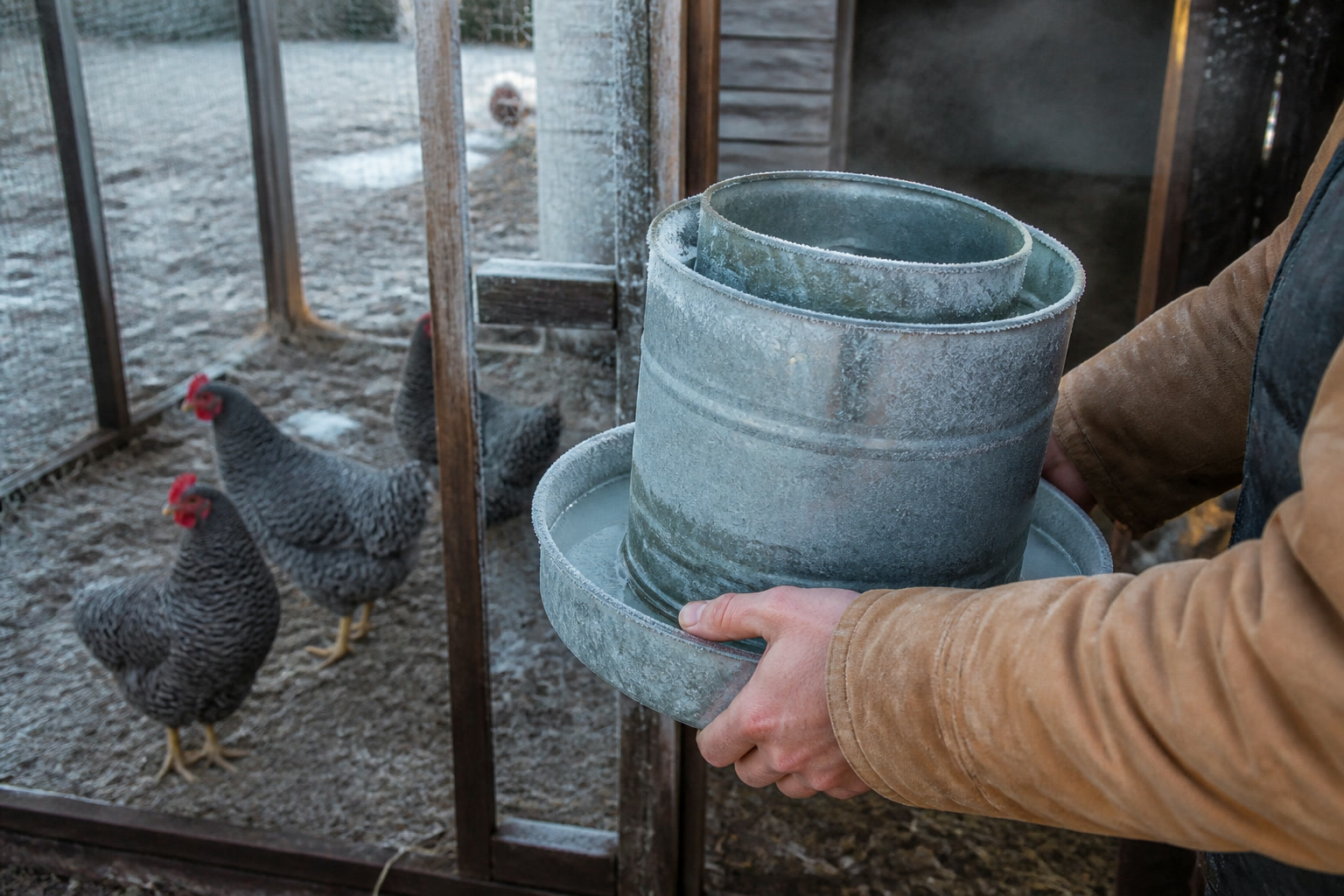 How to Keep Chickens Warm in Winter Without Heat — swap fount