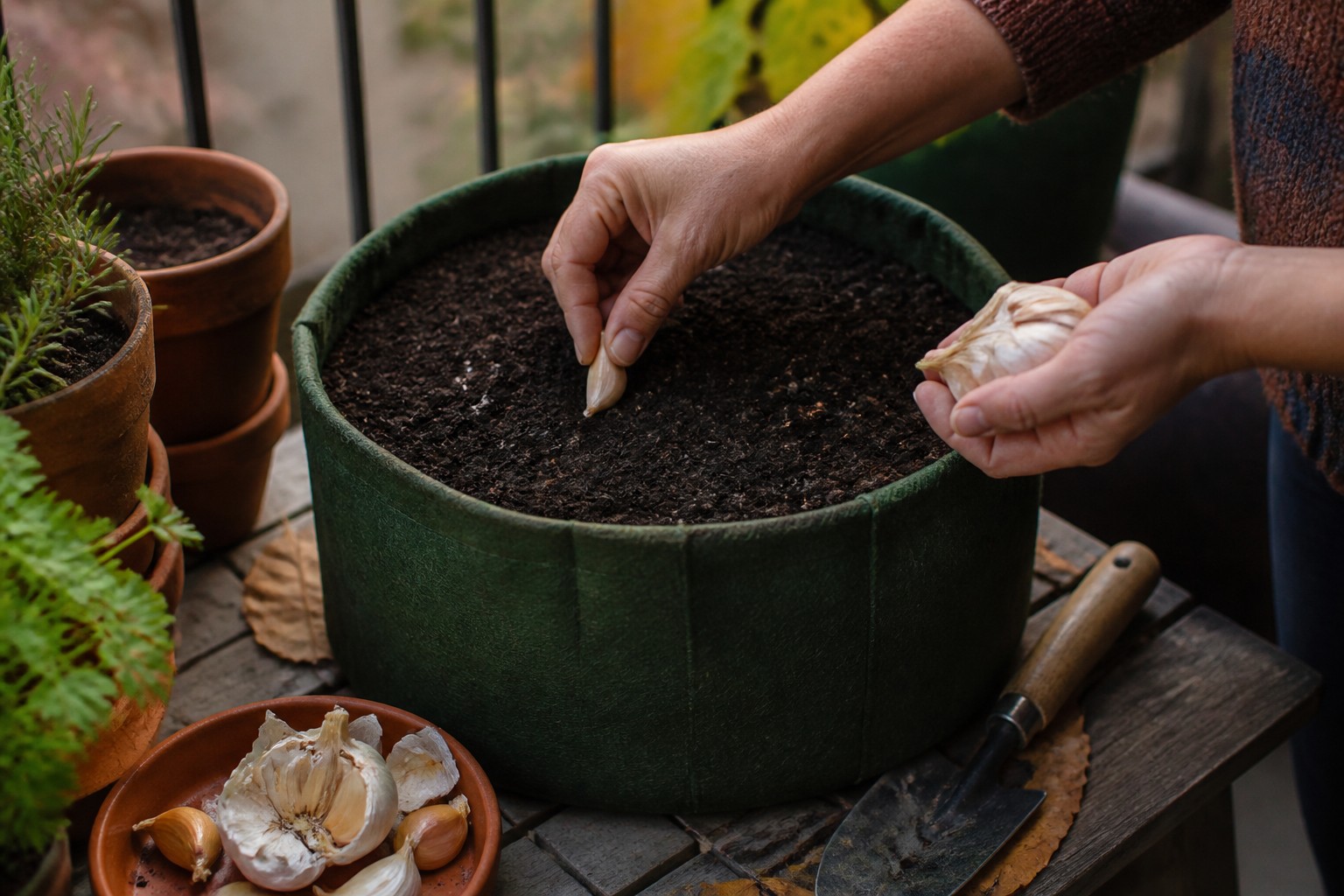 What to Plant in Containers in September for Fall — garlic cloves