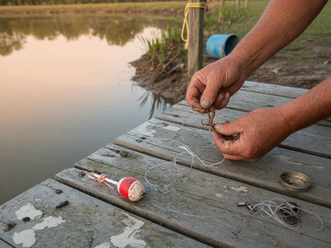 How to Catch Bluegill in the Spring, on the Beds — hands baiting