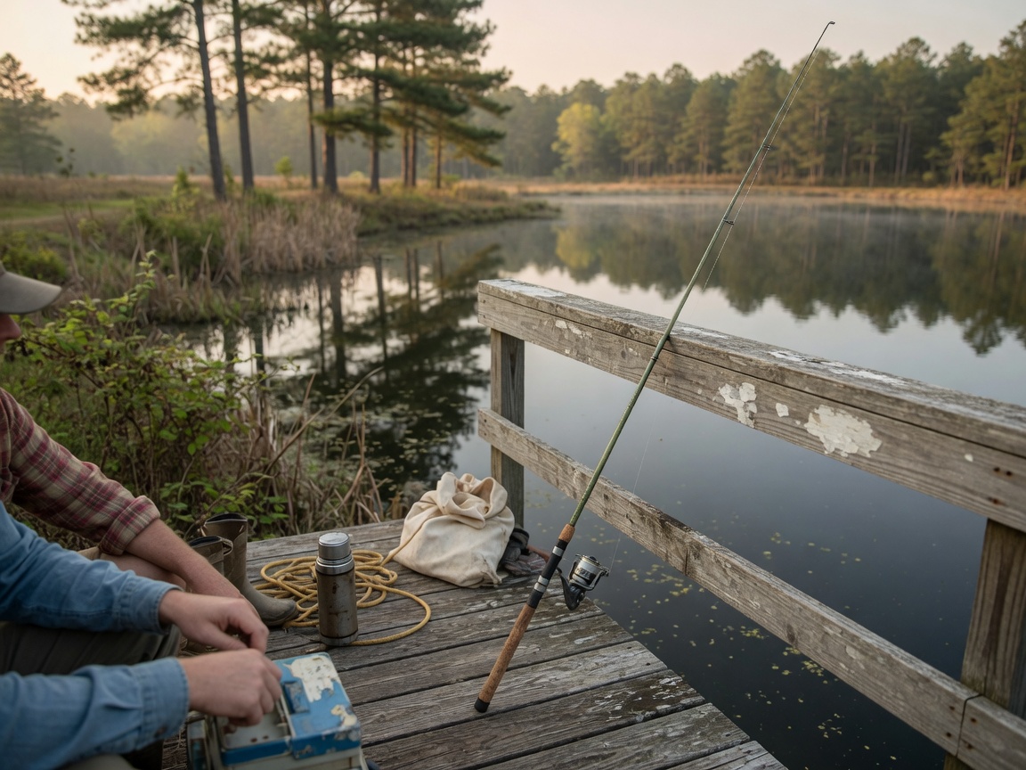 How to Catch Crappie in the Spring When They Spawn — rod on dock