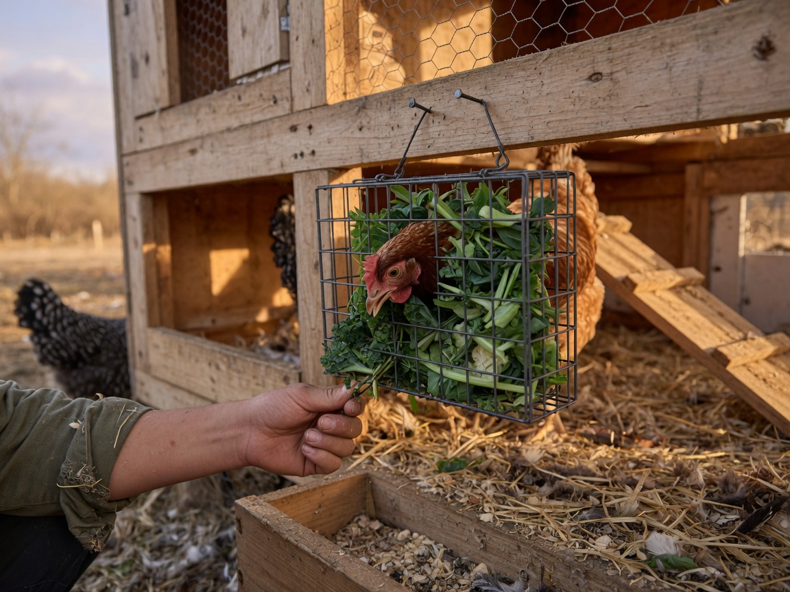 Chicken Boredom Busters for a Long Winter in the Coop — suet greens