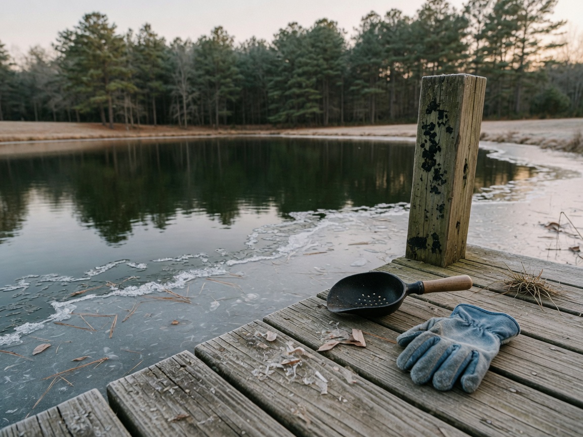 How to Fish a Farm Pond in Winter, Step by Step — ice edge dock