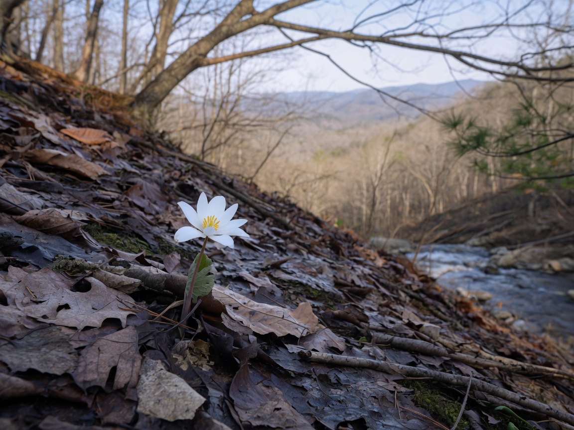 How to Forage Bloodroot, the Mountain Way (and When Not To) — looking only