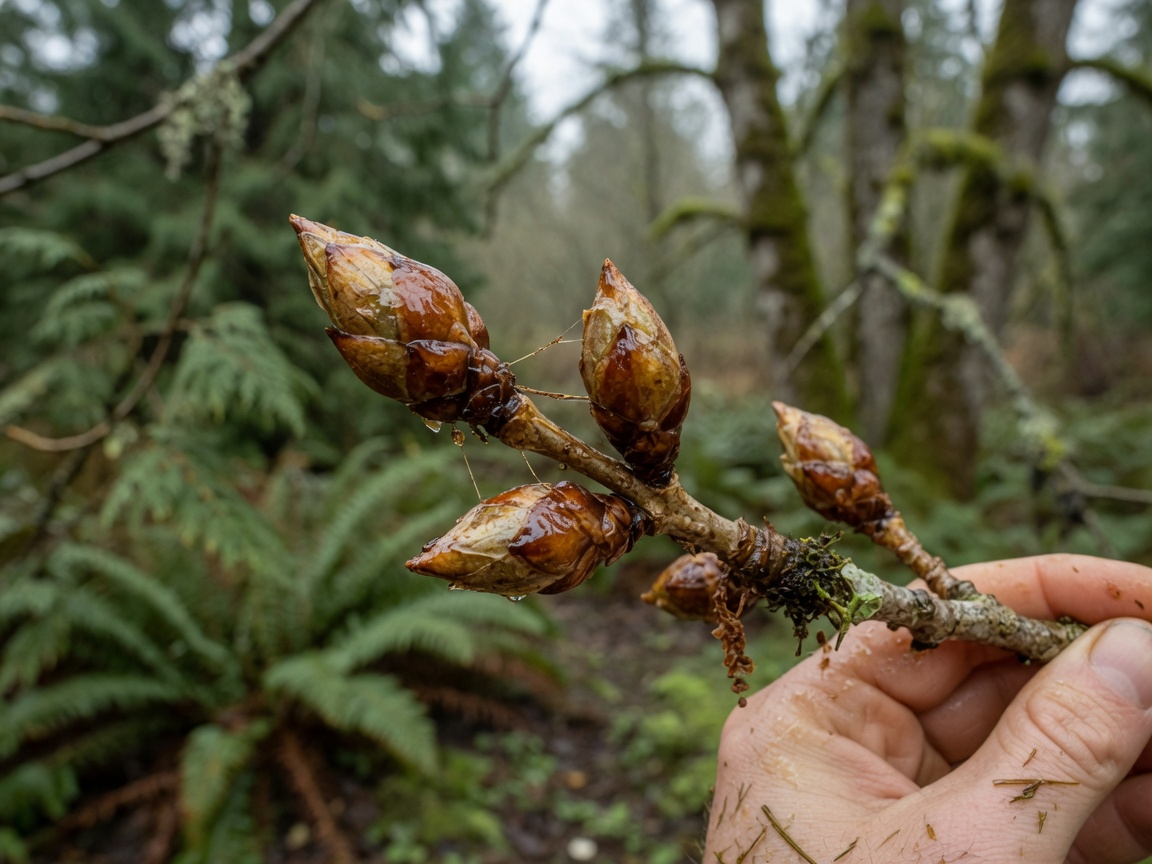 How to Forage and Use Cottonwood Buds (Balm of Gilead) — bud closeup