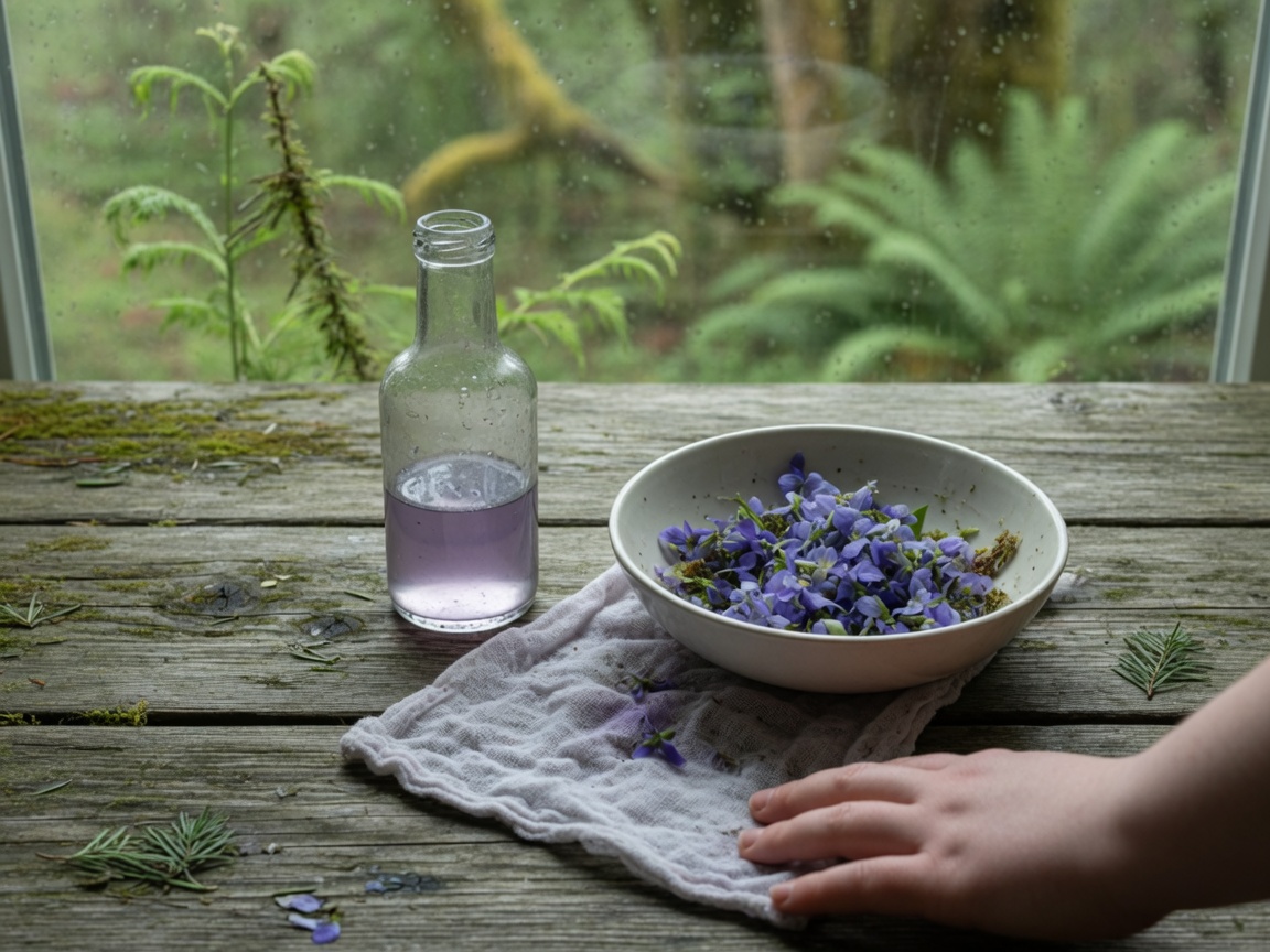 How to Forage and Use Wild Violet, Leaf and Flower — finished syrup
