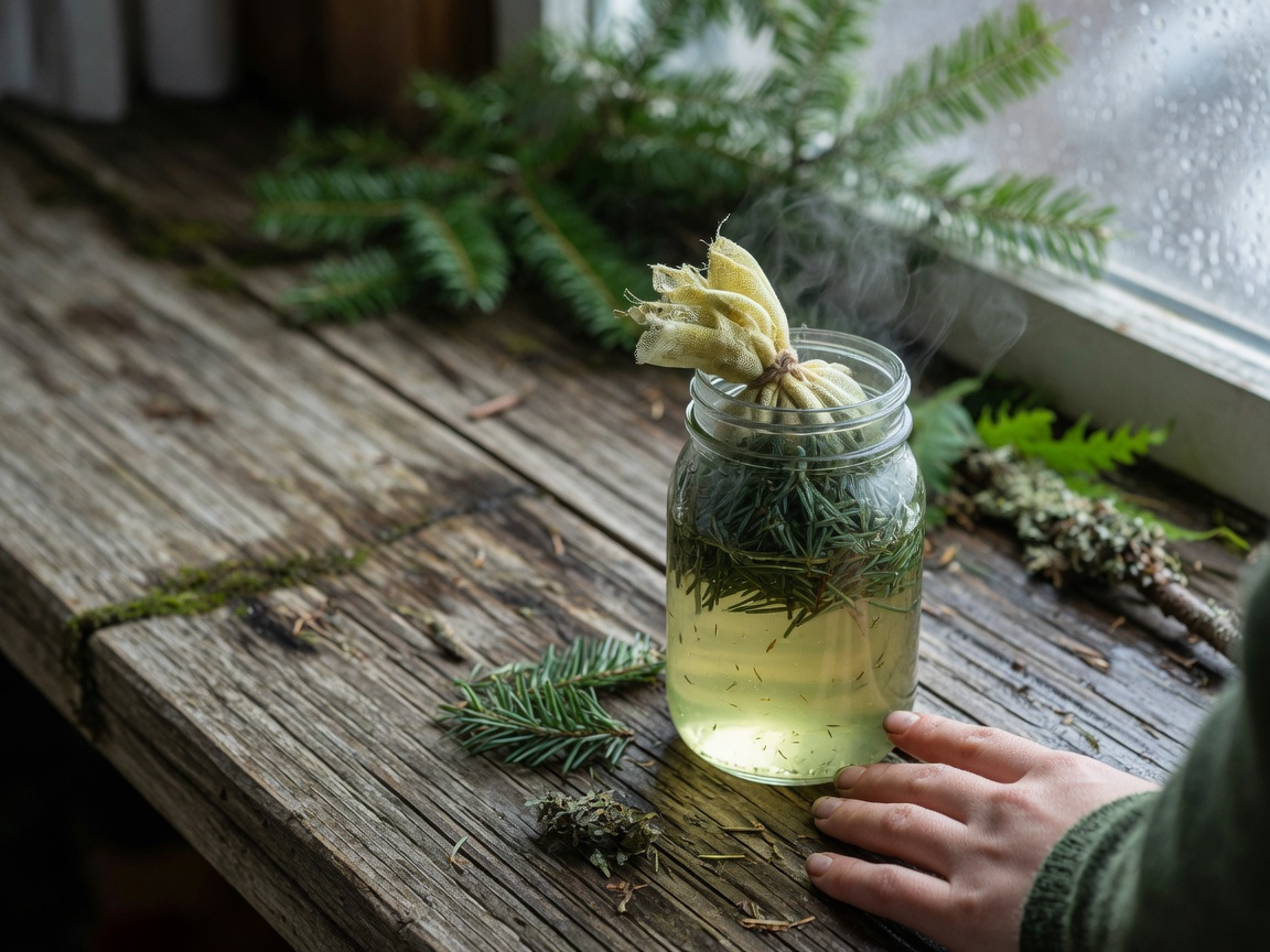 How to Forage and Brew Conifer Needles for Winter Tea — steeping tea