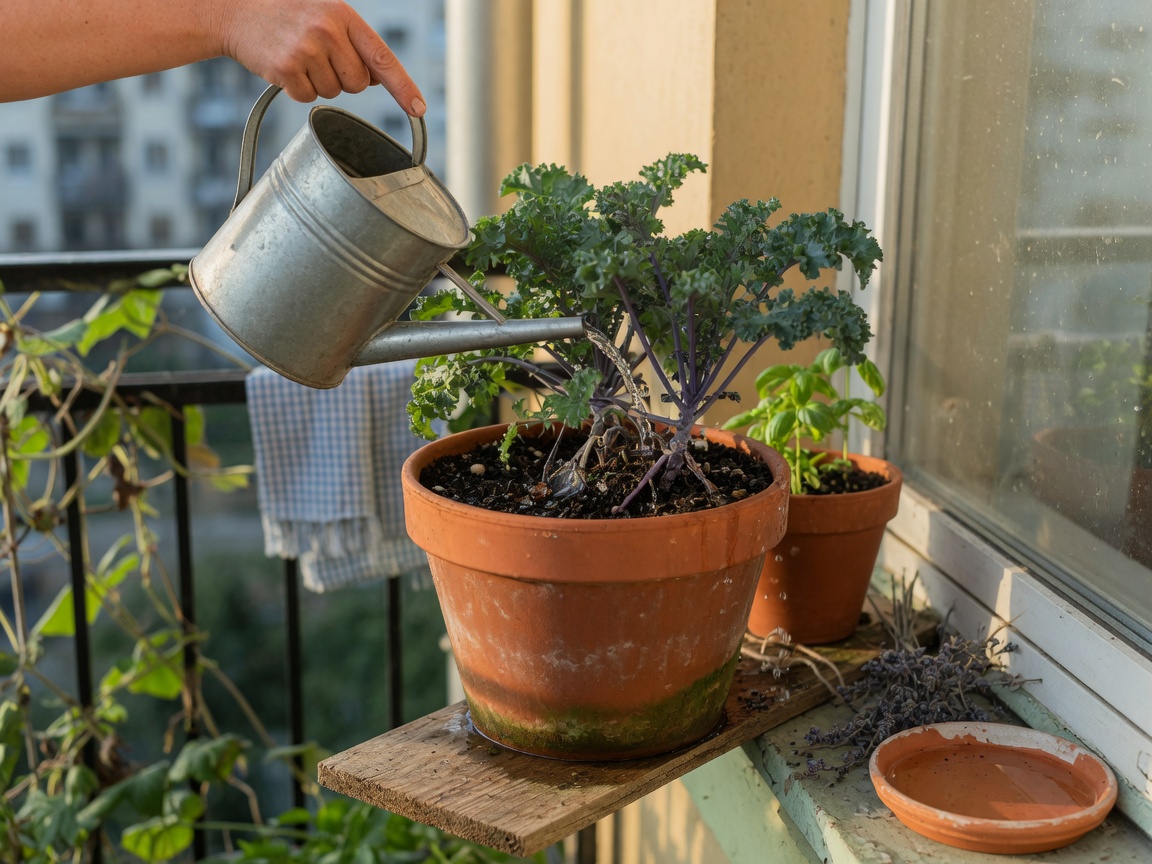 How to Grow Kale in Containers (Even Without a Yard) — watering can