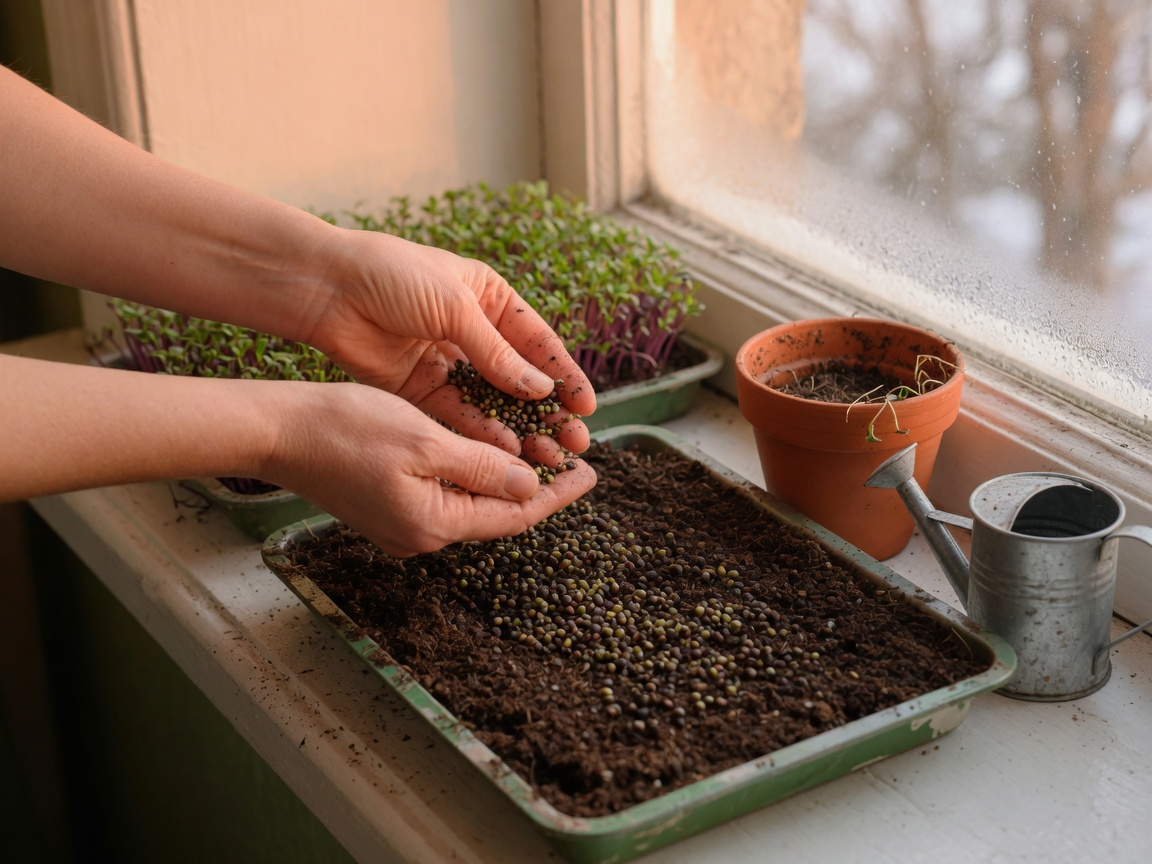 How to Grow Microgreens on a Windowsill (No Yard Needed) — sow tray