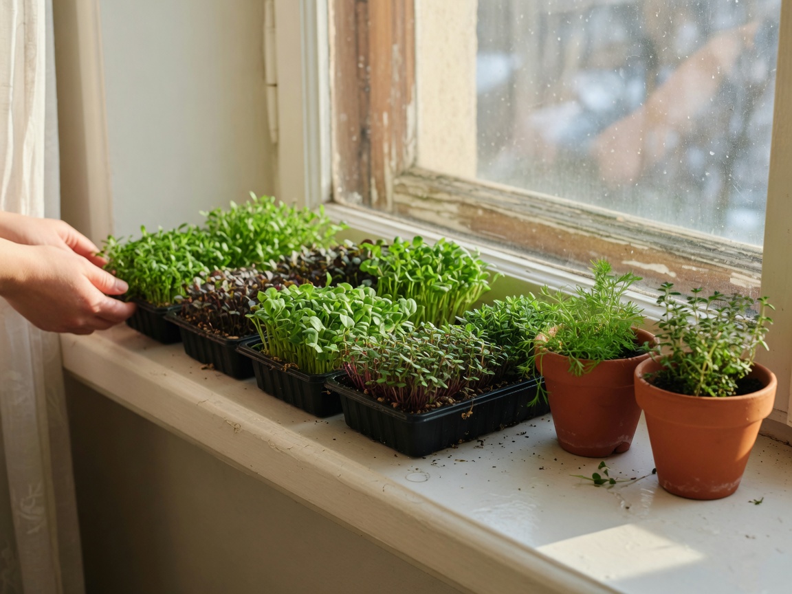How to Grow Microgreens on a Windowsill (No Yard Needed) — windowsill row