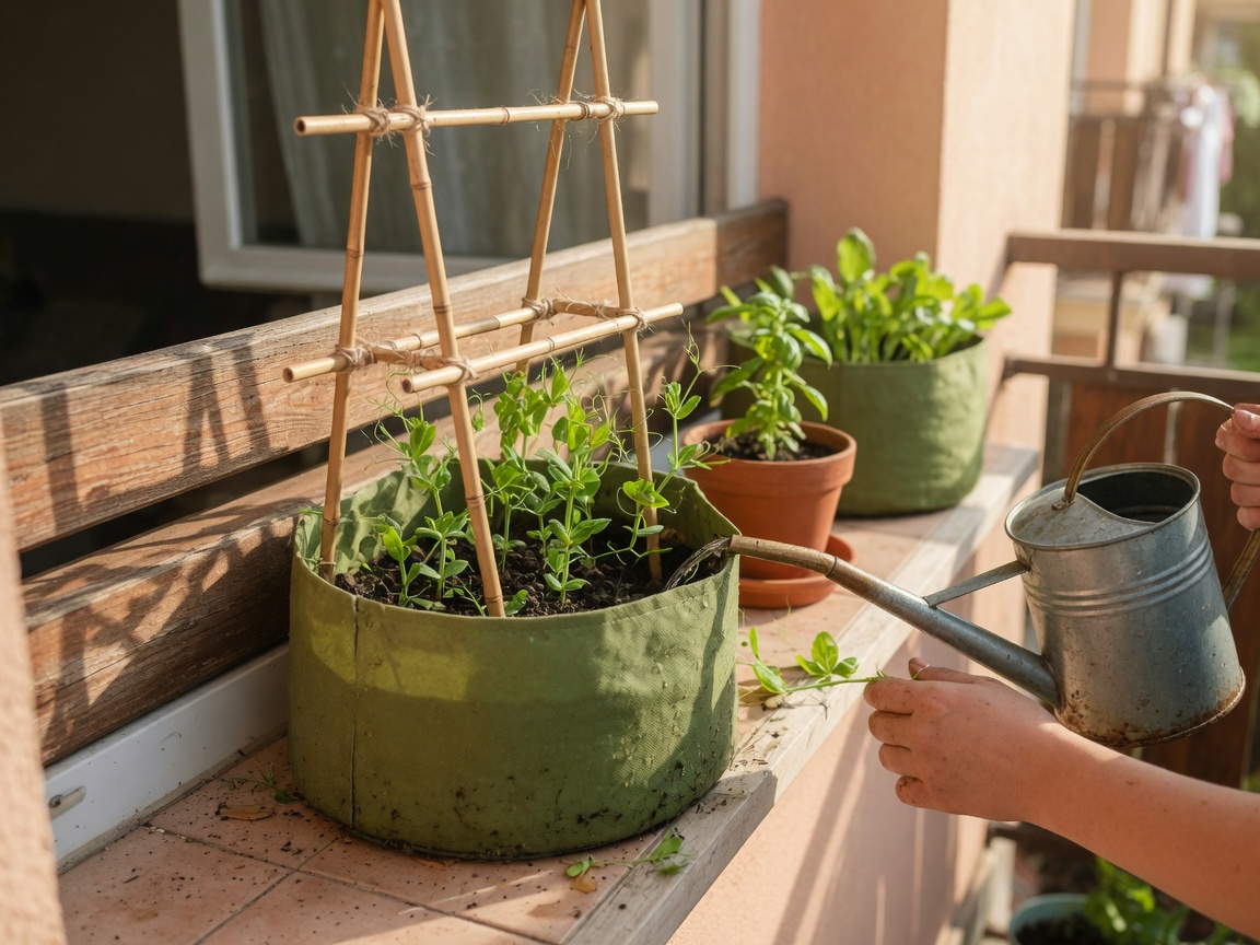 How to Grow Peas in Containers (Even on a Balcony) — trellis