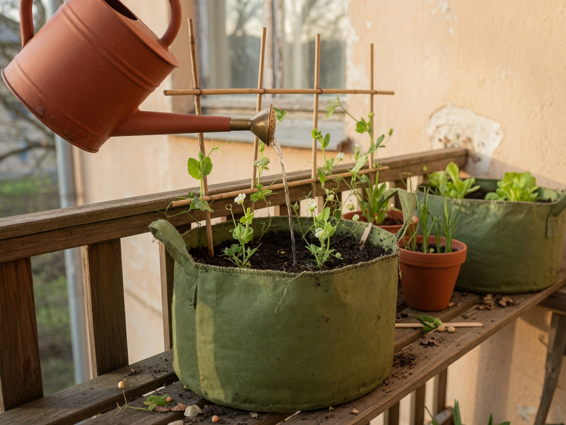 How to Grow Peas in Containers (Even on a Balcony) — watering