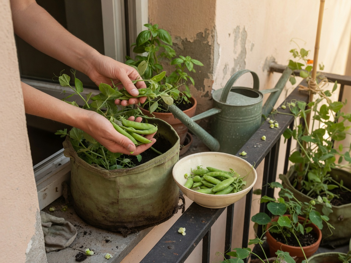 How to Grow Peas in Containers (Even on a Balcony) — harvest pods